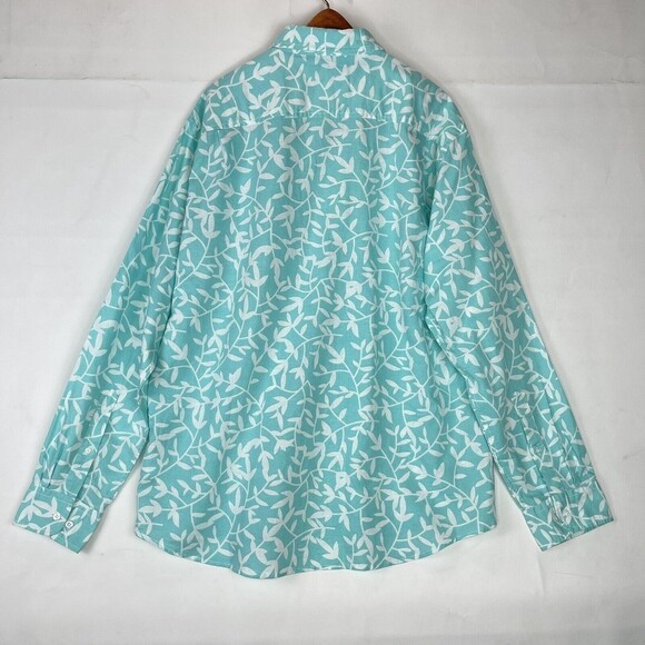 Amazon Essentials Men's Sz XL Green long sleeved linen cotton shirt regular fit - Picture 7 of 16